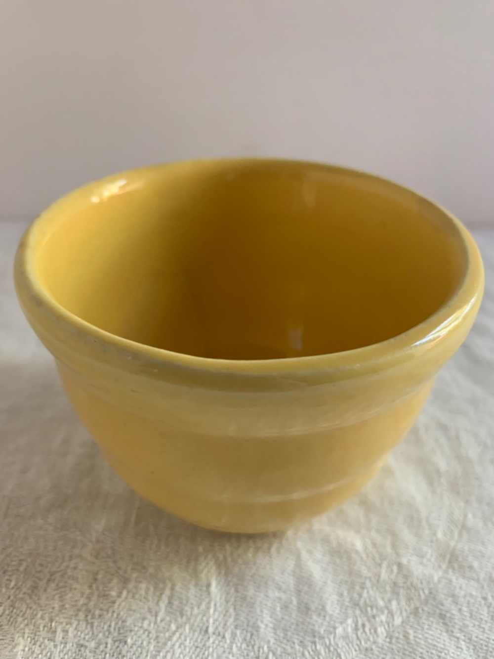 Vintage Bauer Ringware Chinese Yellow Custard Cup Beehive Pottery 3.5”